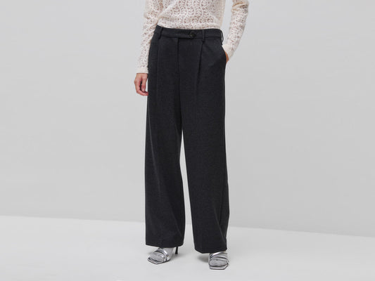 Pantaloni in flanella con piega