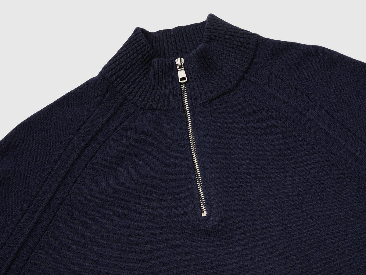 Maglia zippata 100% lana Merino