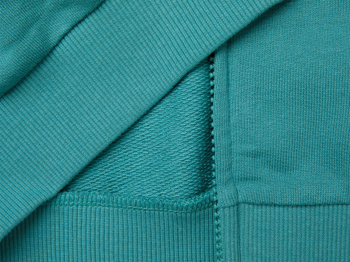 Felpa con zip 100% cotone