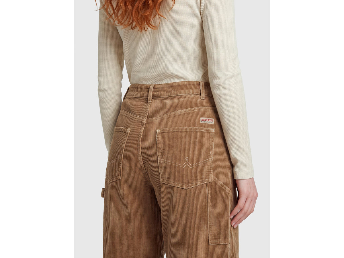 Pantaloni barrel fit in velluto a costine lavaggio vintage