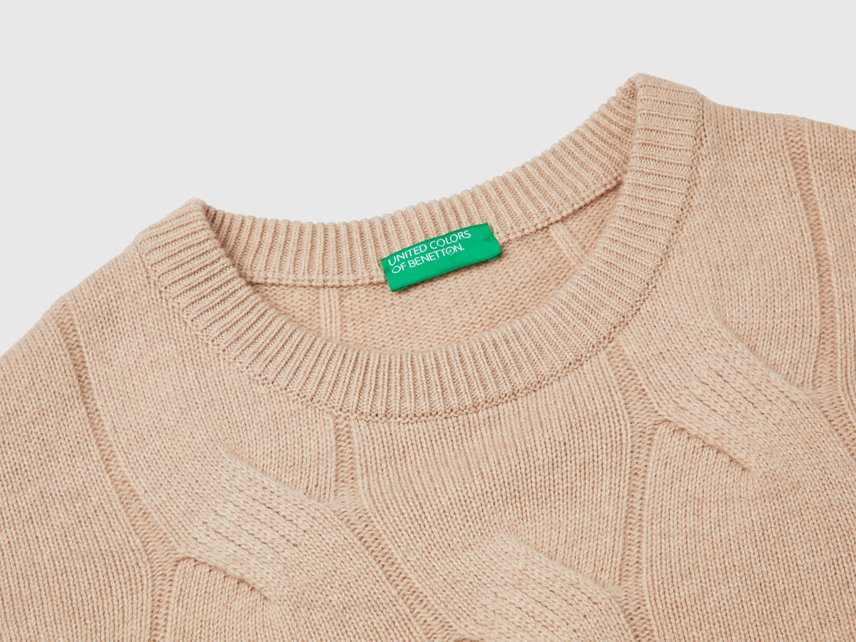 Maglia a losanghe in puro cashmere