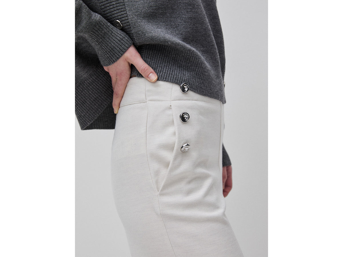 Pantaloni a vita alta con bottoni
