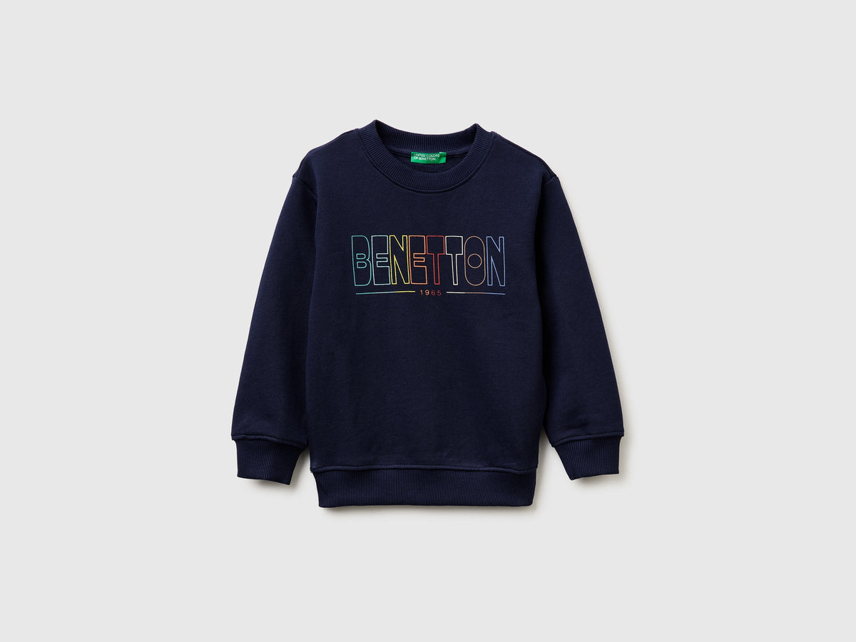 Felpa con stampa logo in cotone bio