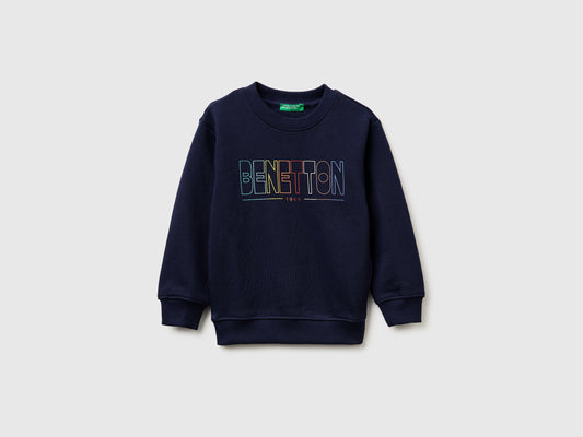 Felpa con stampa logo in cotone bio