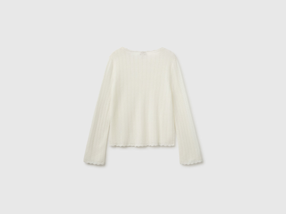 Maglia traforata in misto lana ultralight