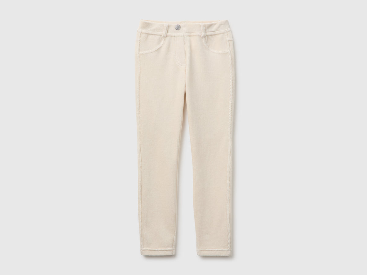 Pantaloni super skinny in ciniglia