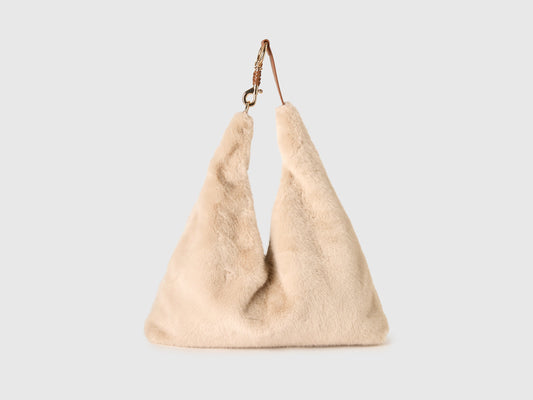 Borsa hobo in pelliccetta sintetica