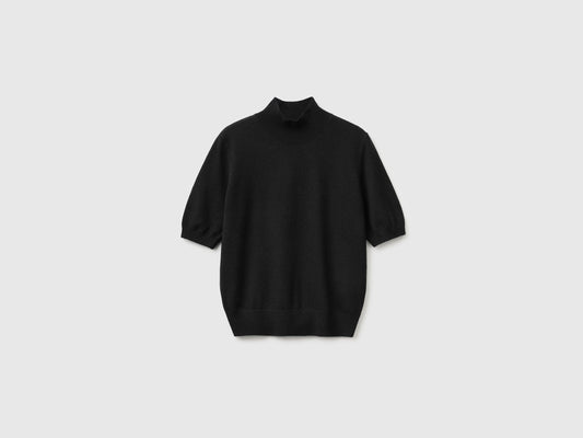 Dolcevita manica corta in misto cashmere