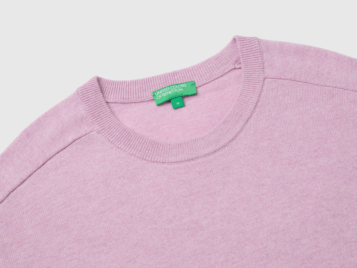 Maglia girocollo in misto cashmere