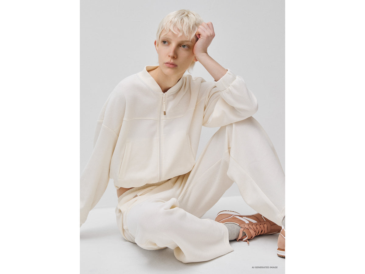 Felpa stile bomber con ricamo