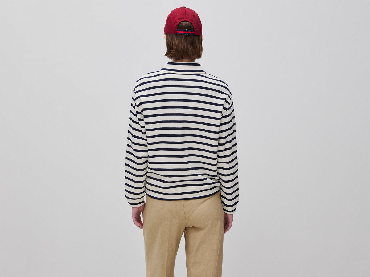 Polo in felpa a righe