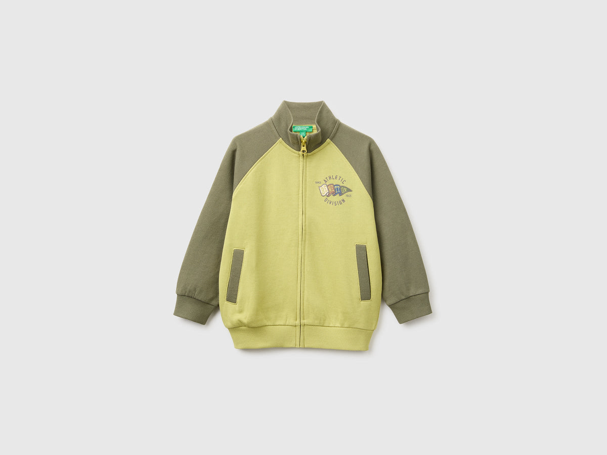 Felpa con zip e logo