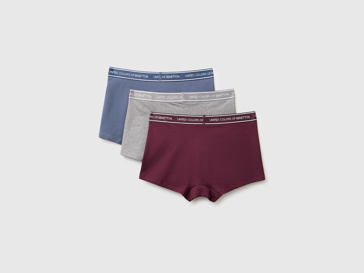 Set di tre boxer con elastico logato