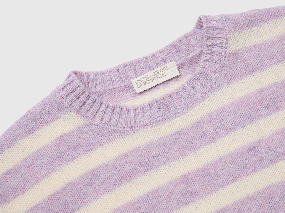 Maglia a righe 100% lana Shetland