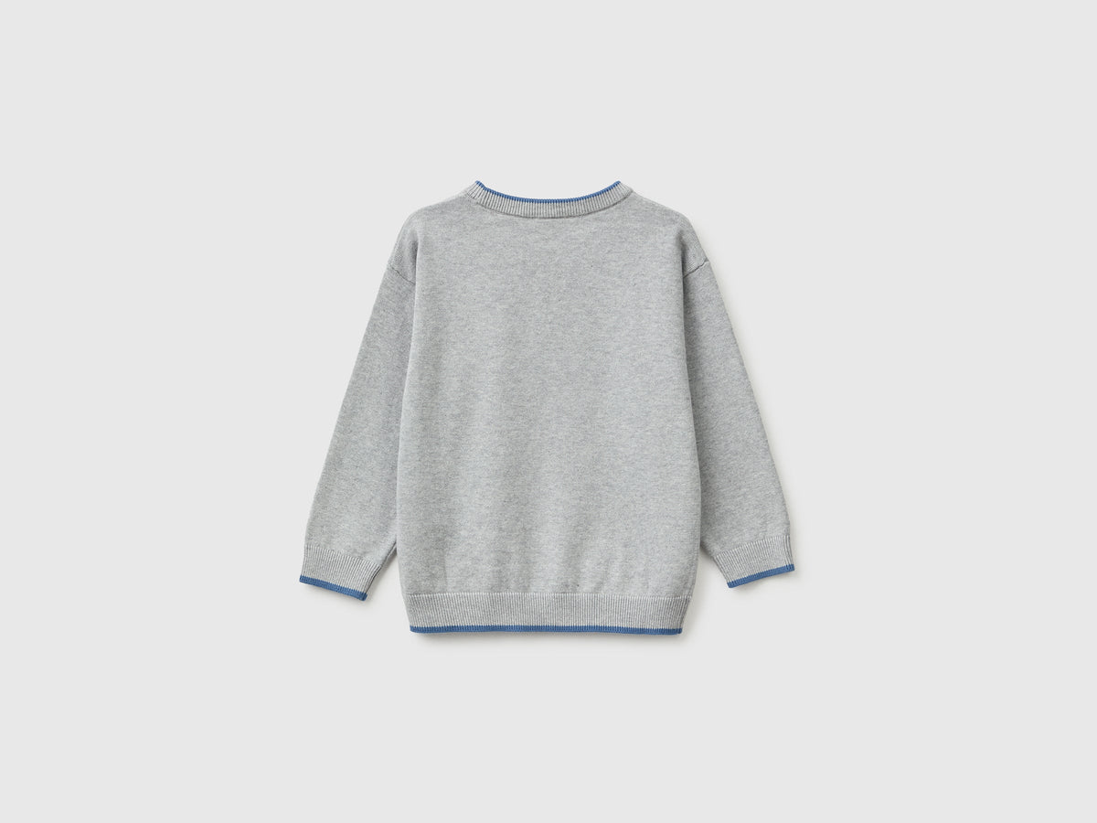 Maglia 100% cotone con bordi a contrasto