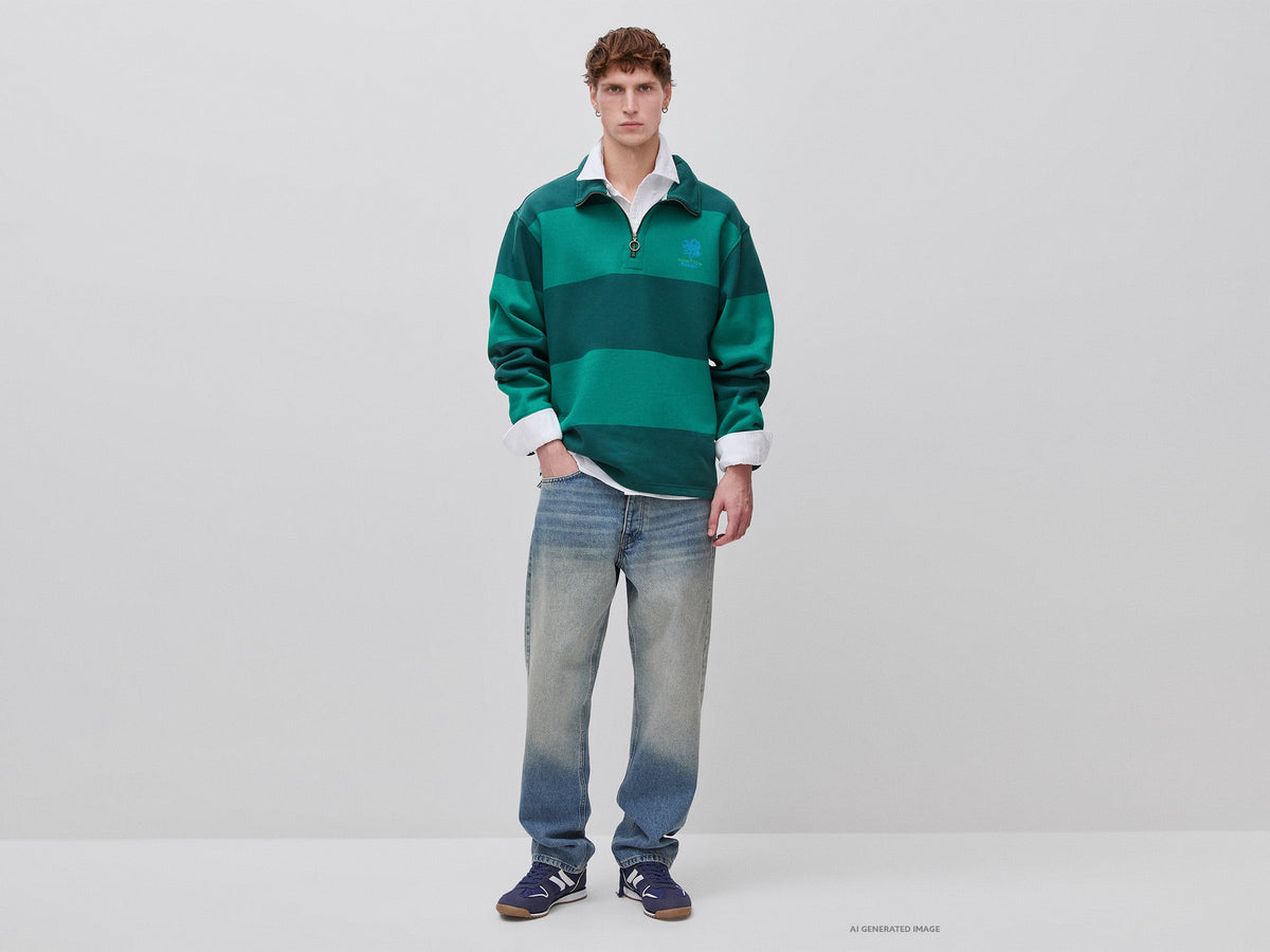 Felpa a righe Benetton Rugby 100% cotone