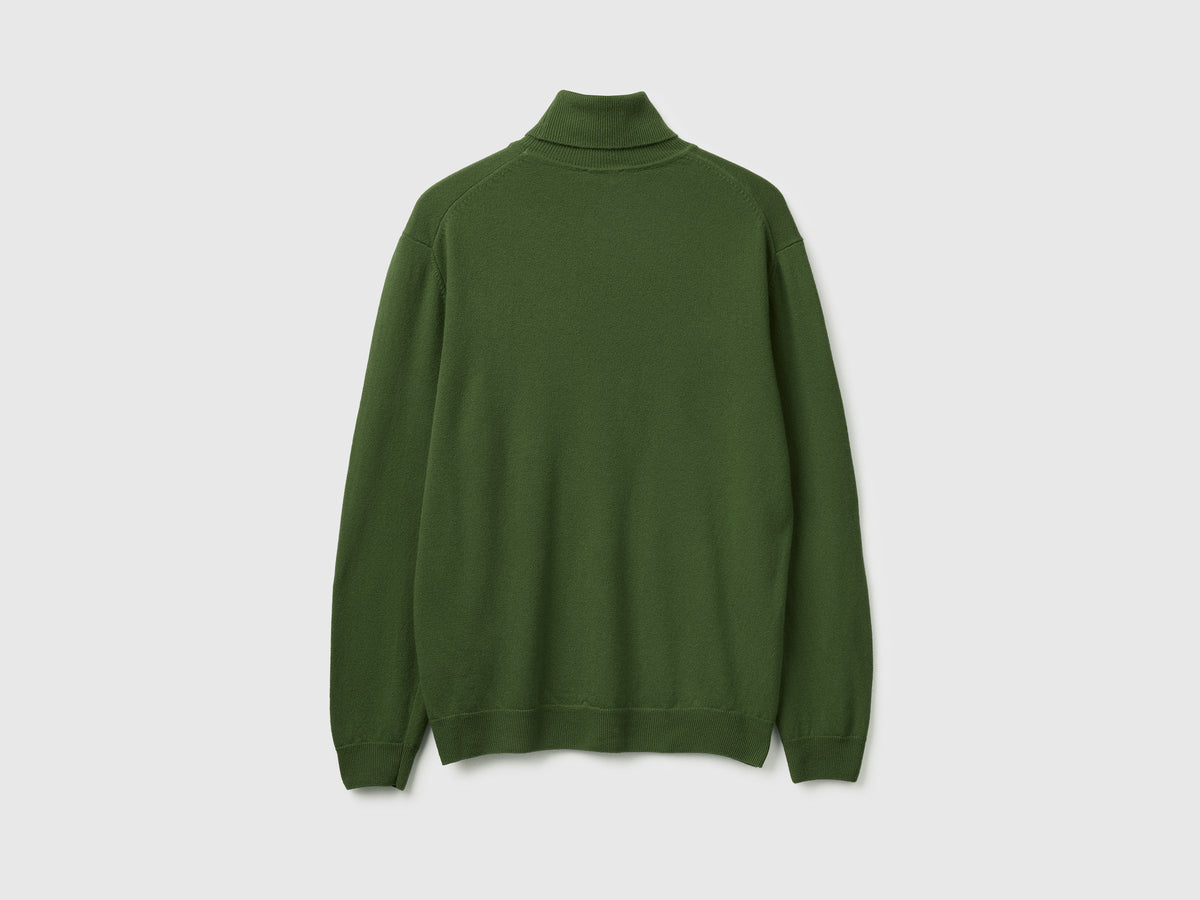 Dolcevita verde oliva in pura lana Merino