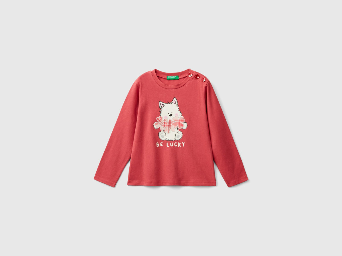 Maglietta con stampa in cotone stretch