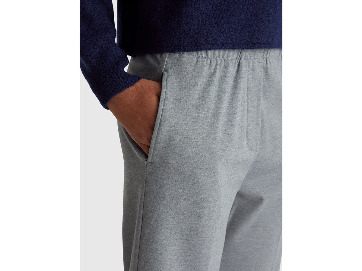 Pantaloni con elastico in vita e risvolto