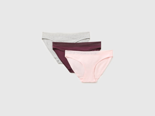 Tre slip con elastico in mesh logato