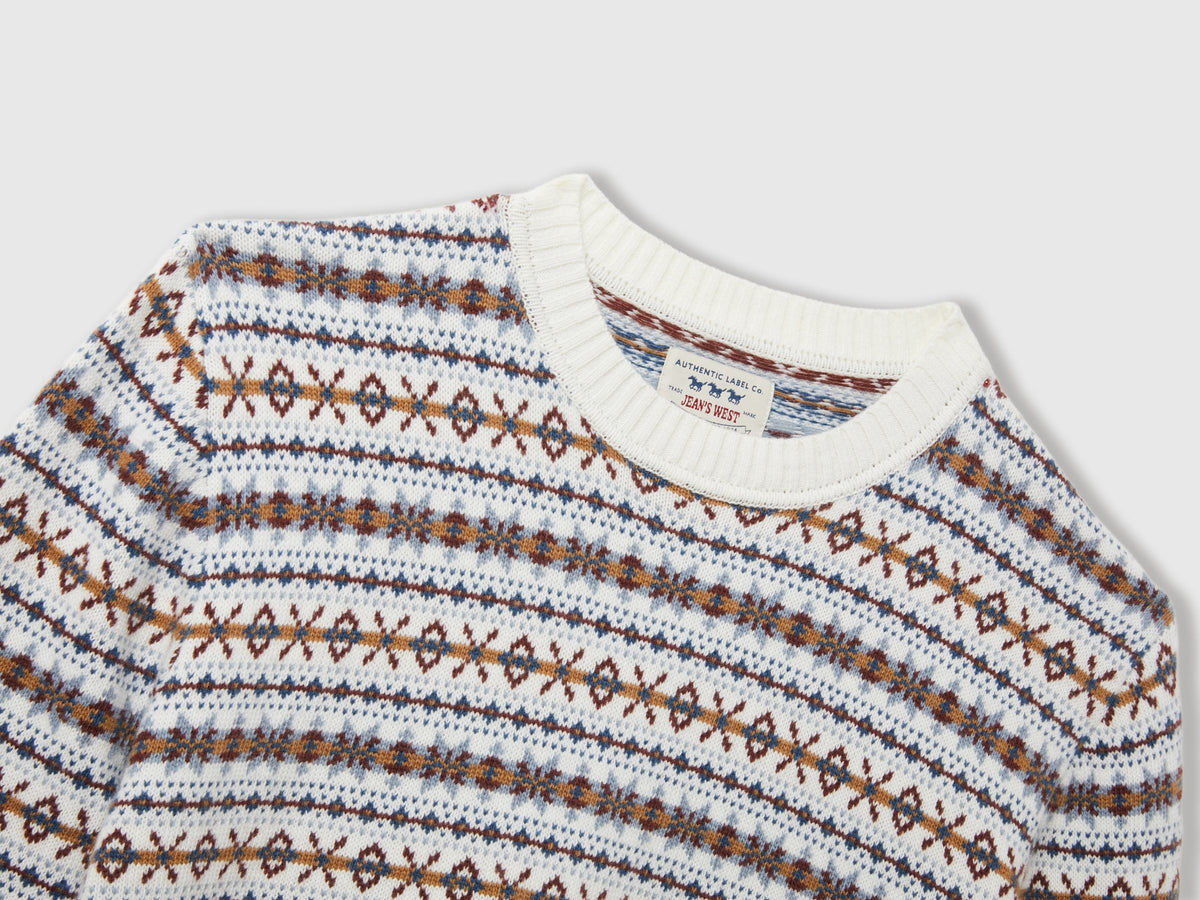 Maglione jacquard in misto lana
