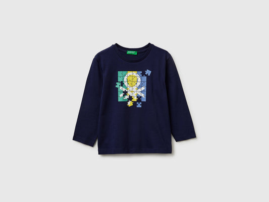 T-shirt con stampa logo in cotone bio