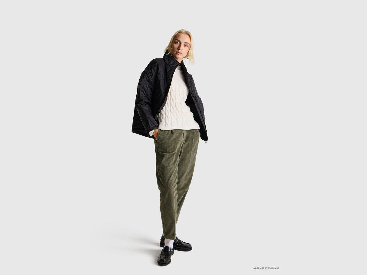 Maglia con trecce in misto cashmere