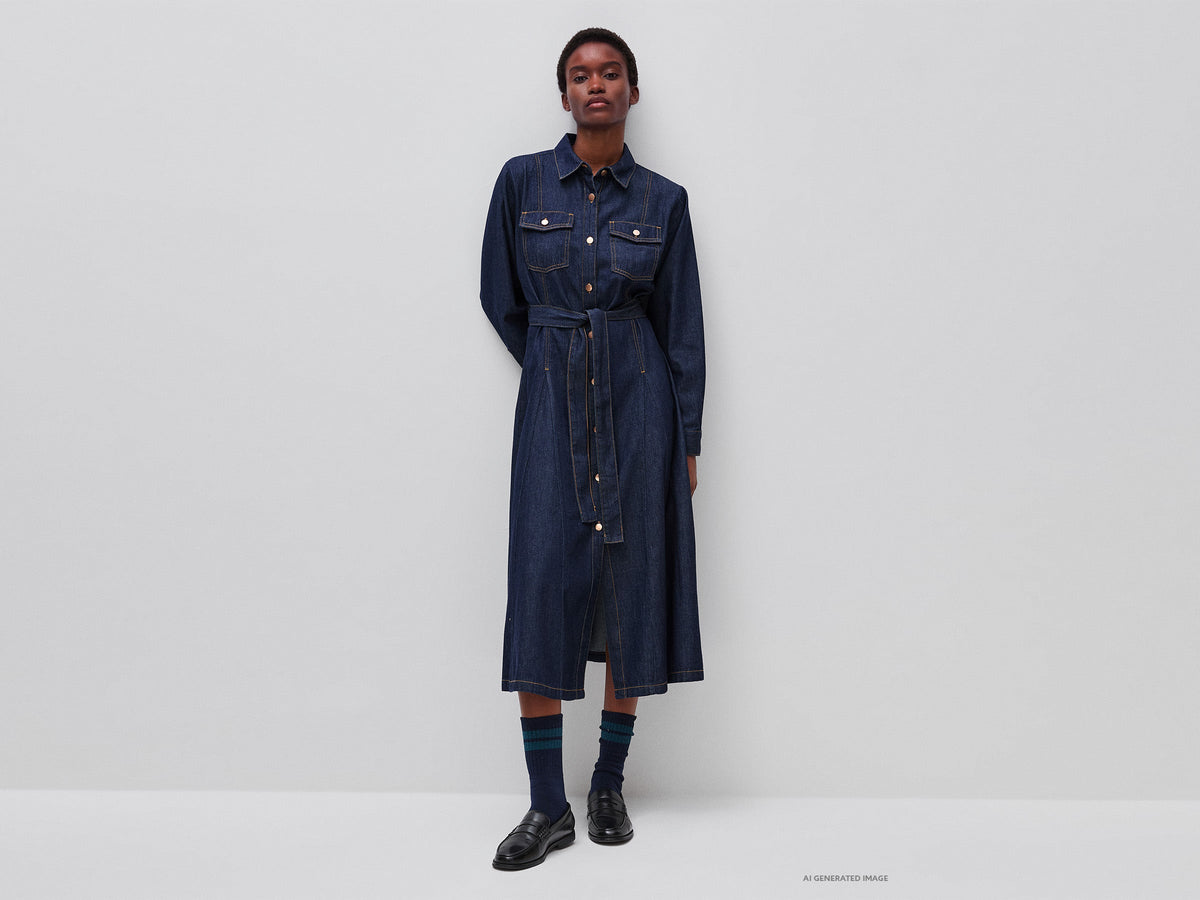Vestito di jeans con cintura