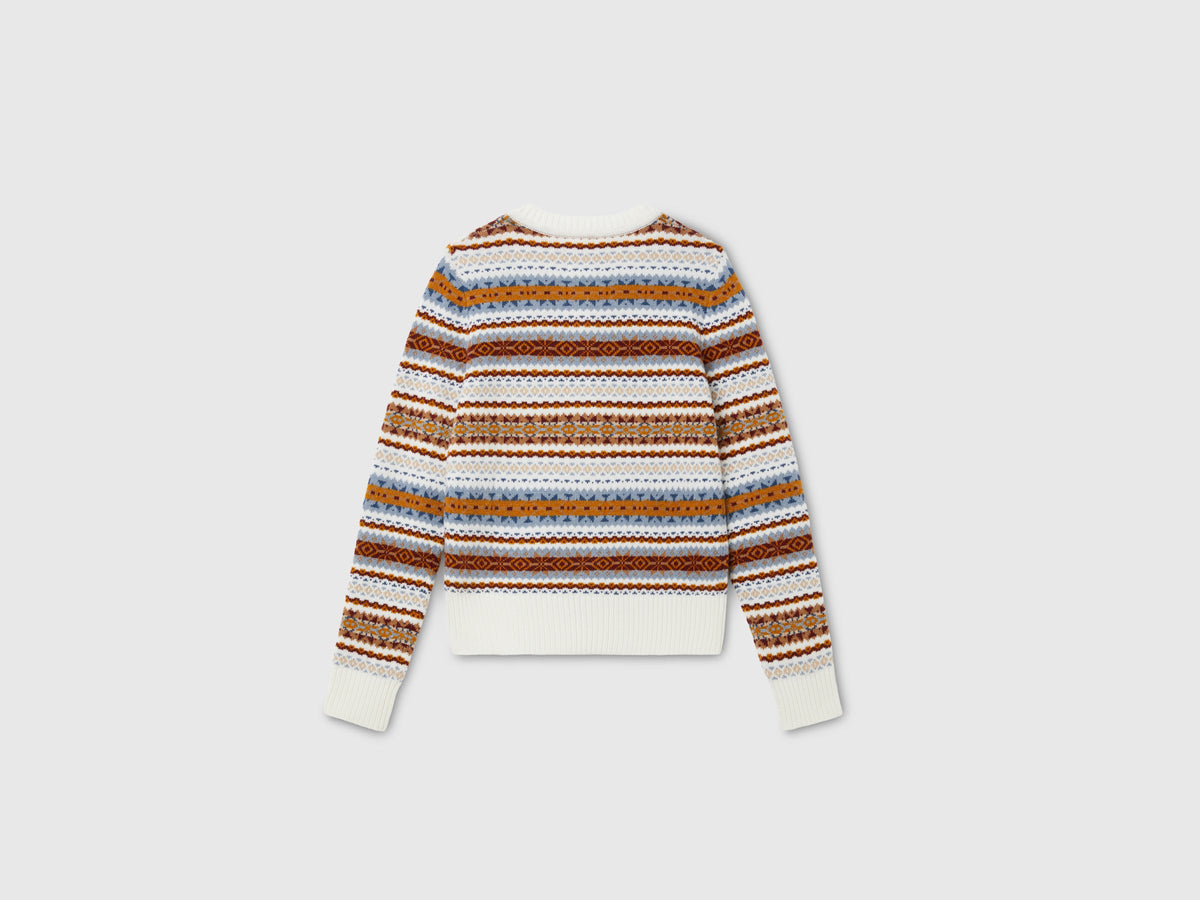 Cardigan jacquard in misto lana