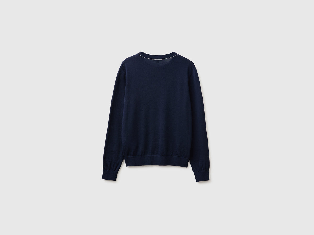 Maglia girocollo in pura lana Merino