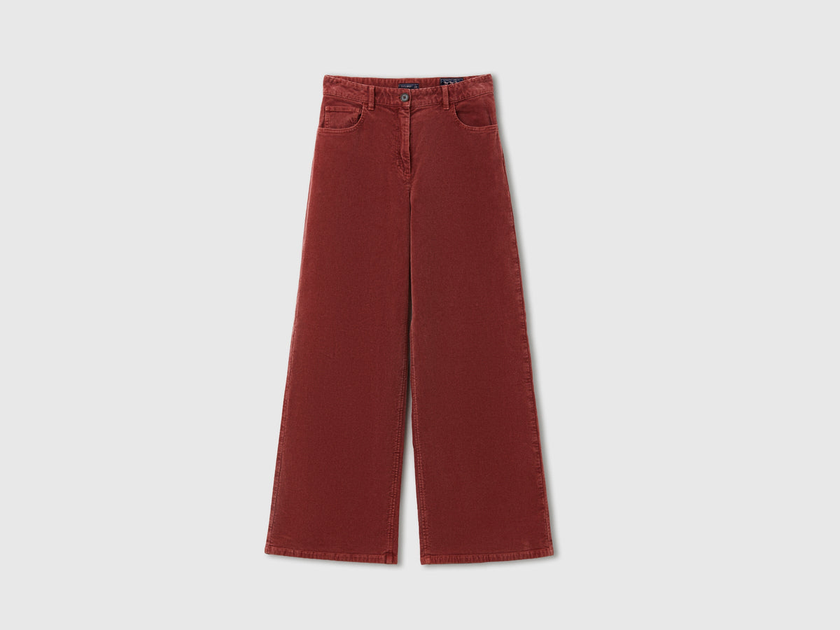 Pantaloni wide fit in velluto a costine lavaggio vintage