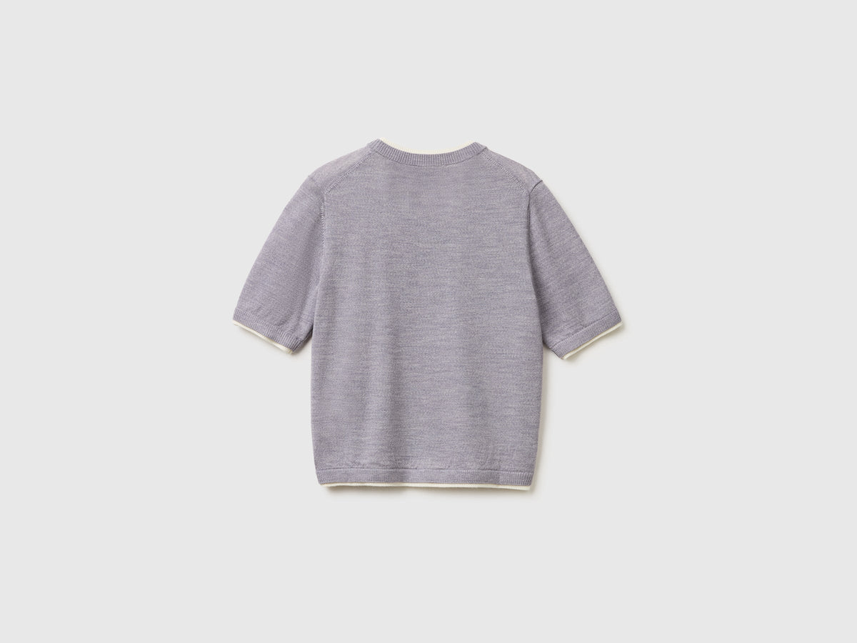 Maglia manica corta 100% lana Merino