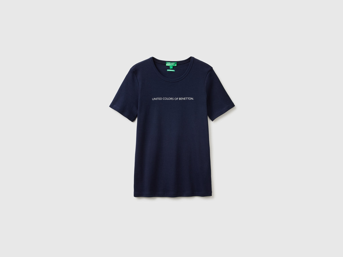 T-shirt manica corta con logo glitter