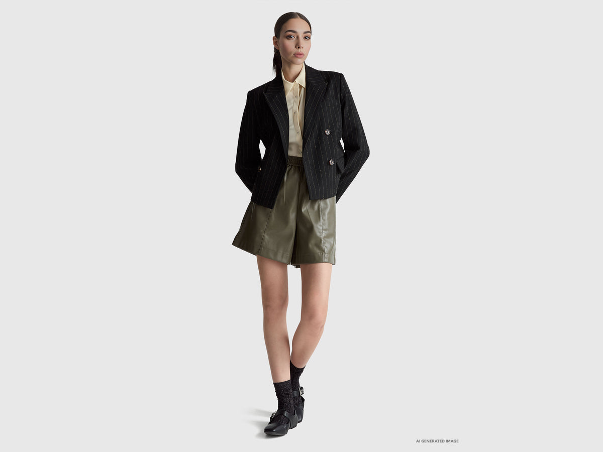 Blazer corto gessato