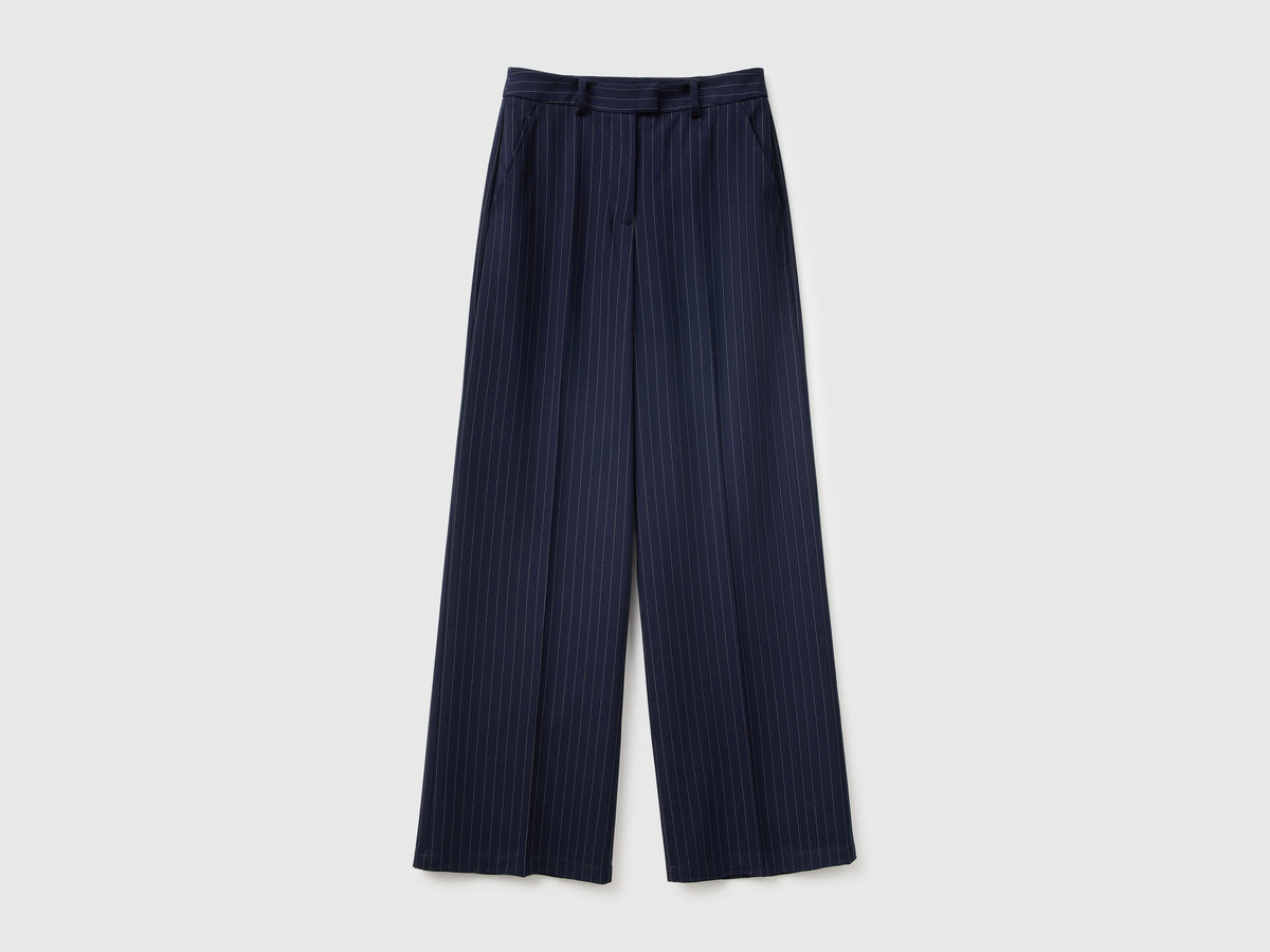 Pantaloni ampi gessati