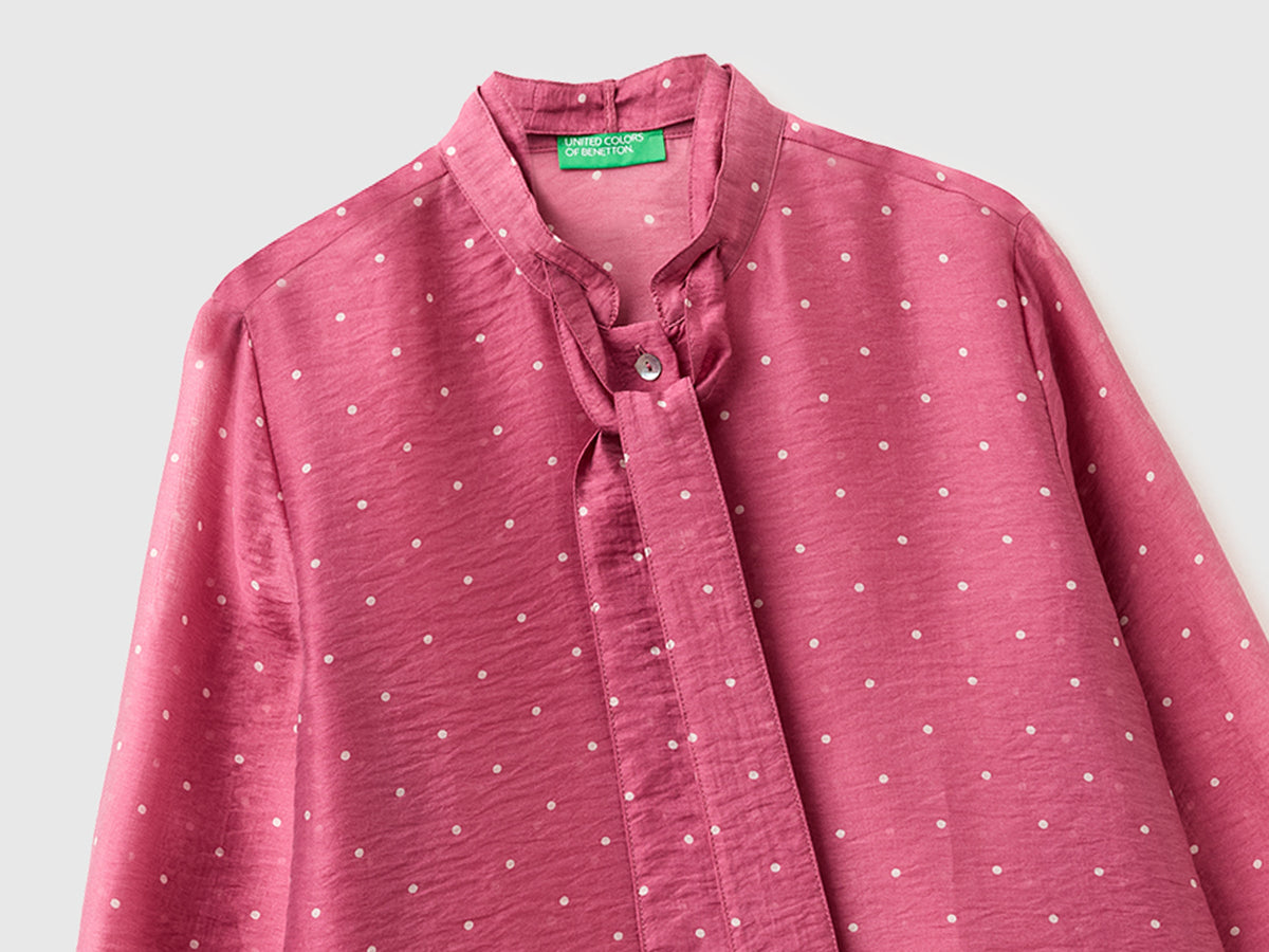 Camicia fluida con micro pois