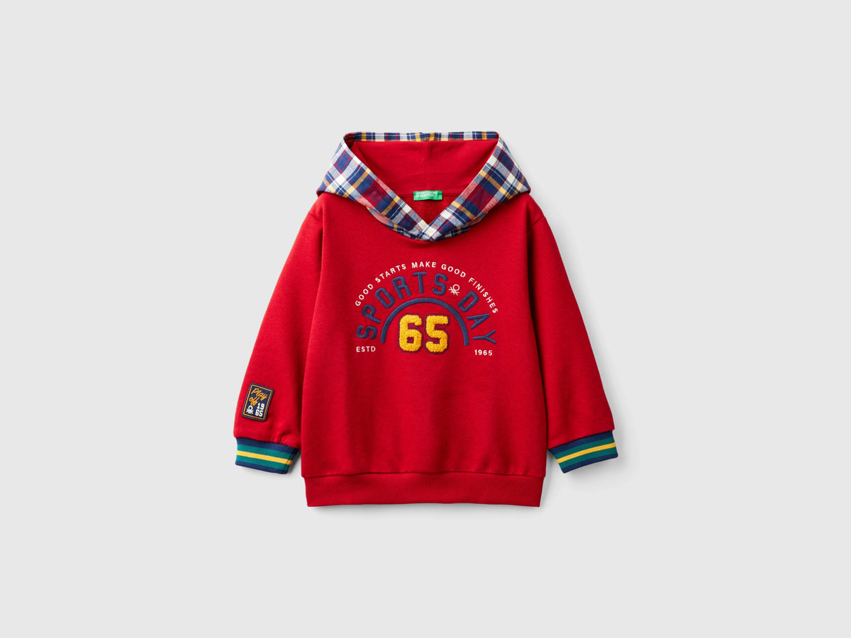 Felpa con cappuccio tartan