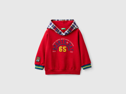 Felpa con cappuccio tartan