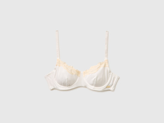 Reggiseno in misto seta con pizzo