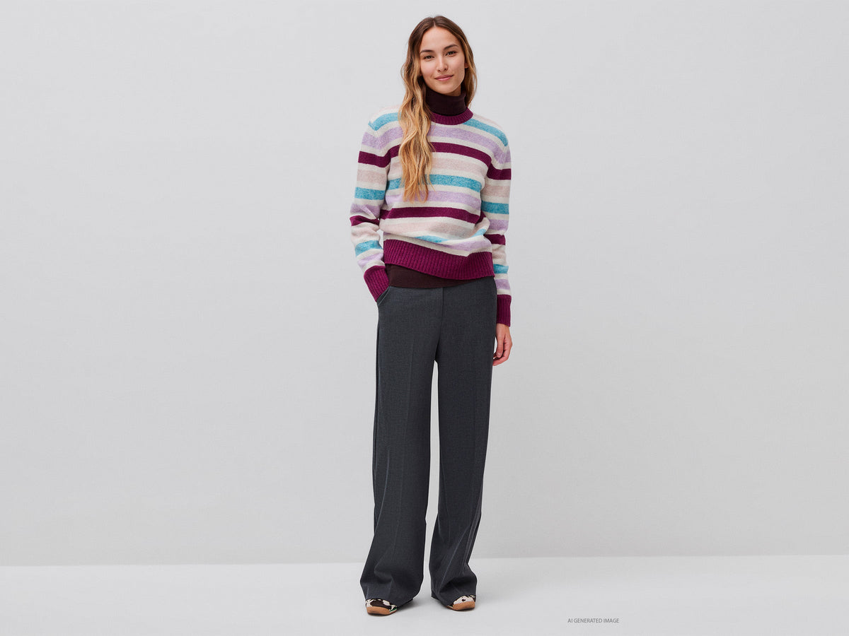 Maglia a righe 100% lana Shetland