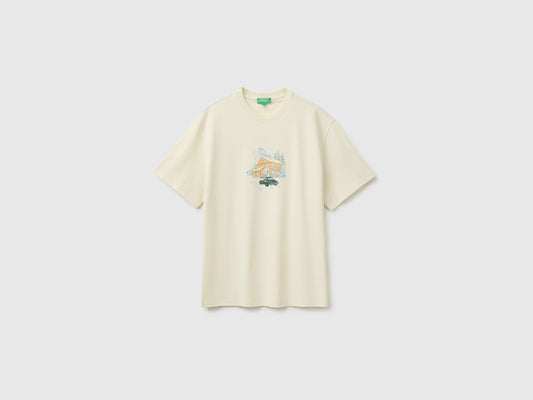 T-shirt relaxed fit con stampa in cotone bio