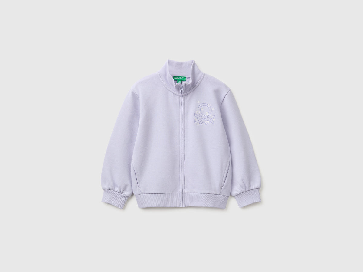 Felpa con zip e logo