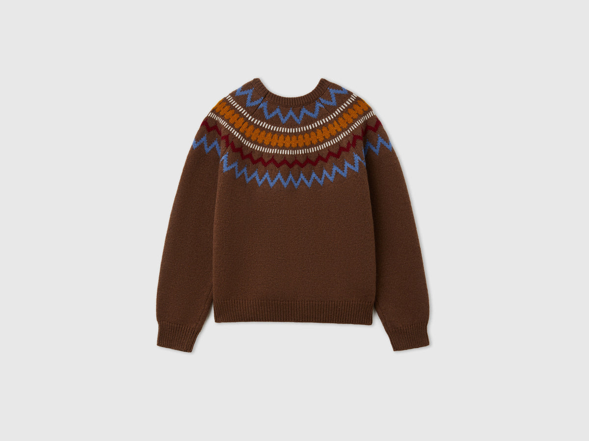 Maglia jacquard in misto lana