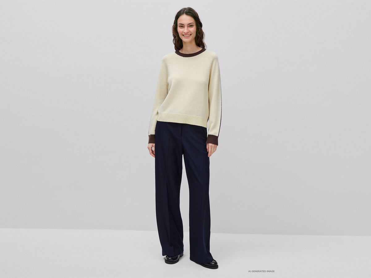 Maglia color block 100% lana