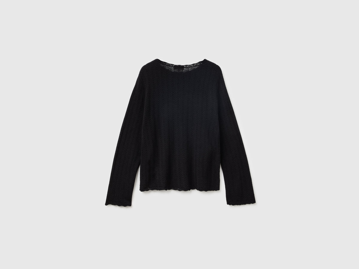 Maglia traforata in misto lana ultralight