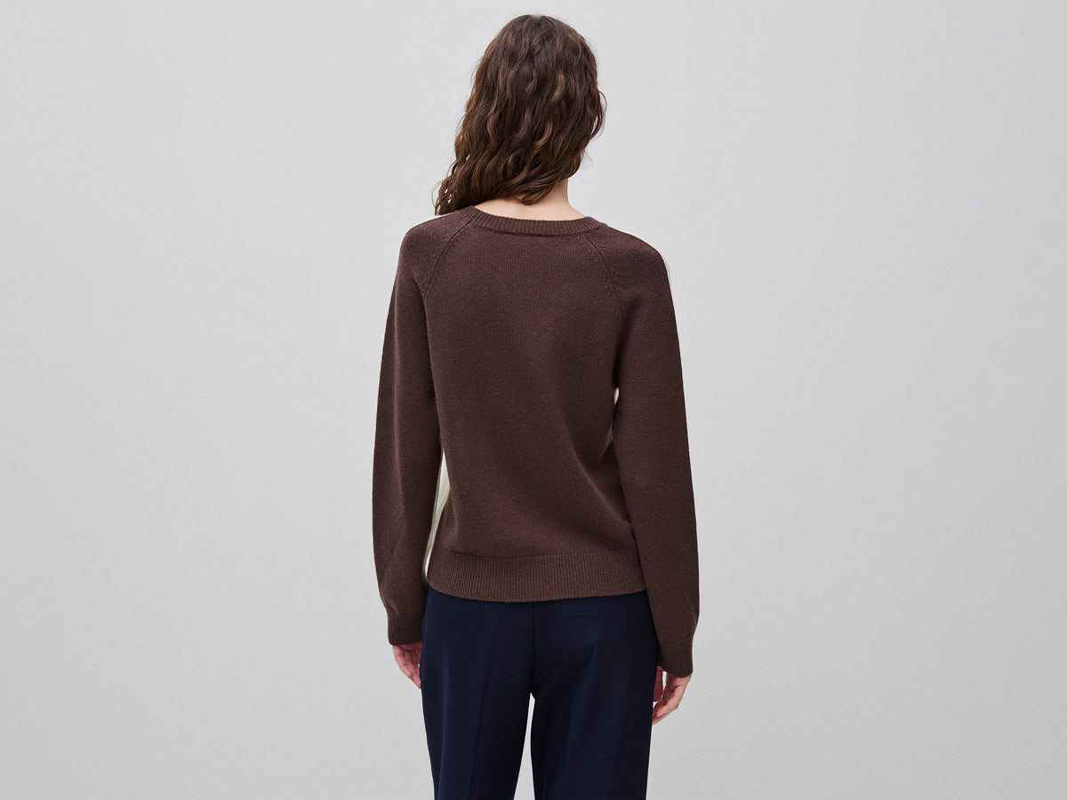 Maglia color block 100% lana