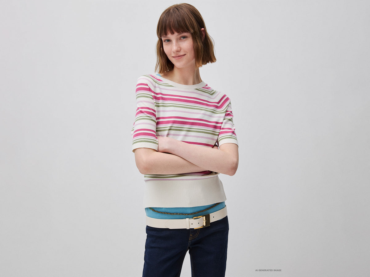 Maglia manica corta a righe