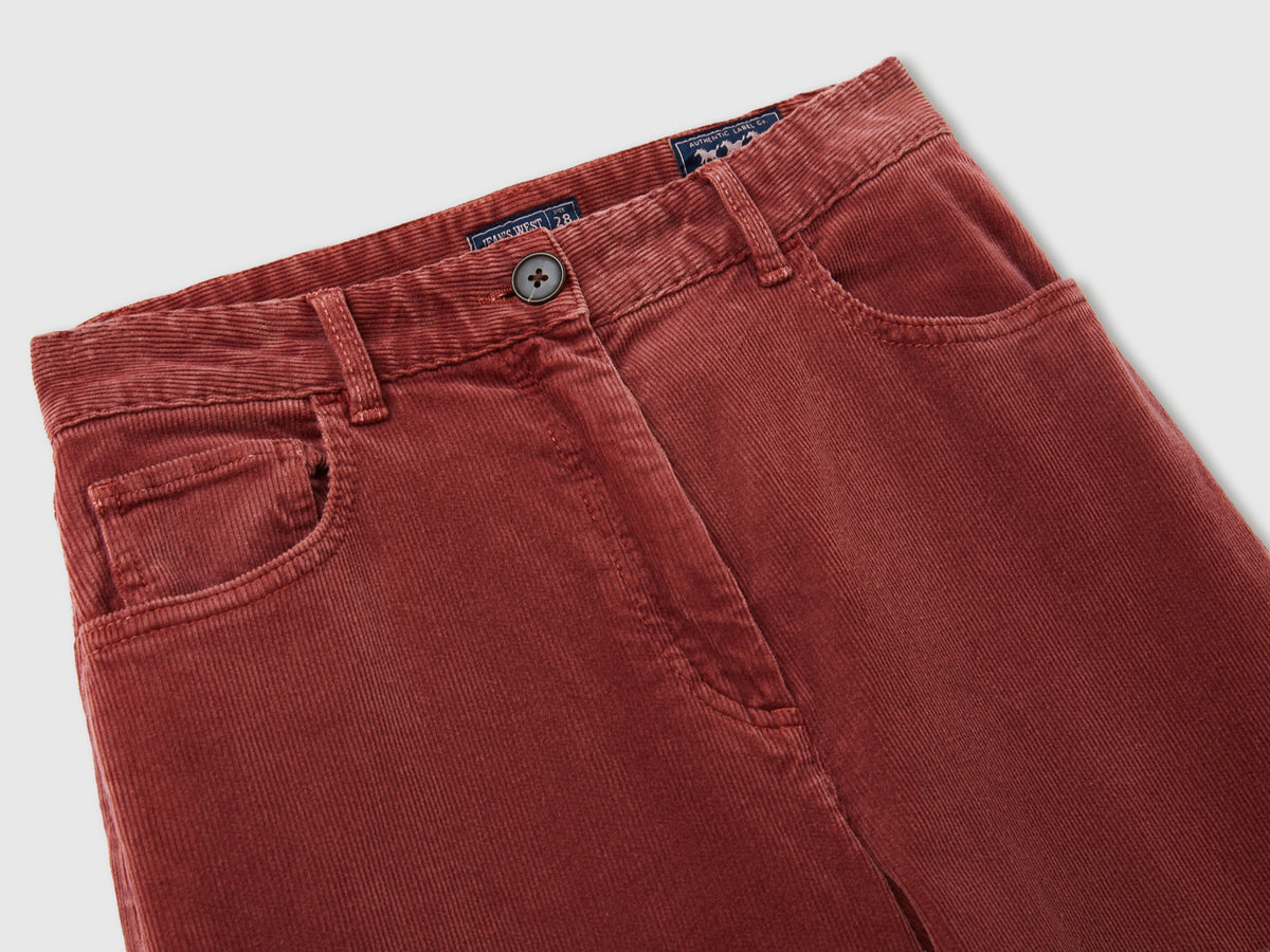 Pantaloni wide fit in velluto a costine lavaggio vintage
