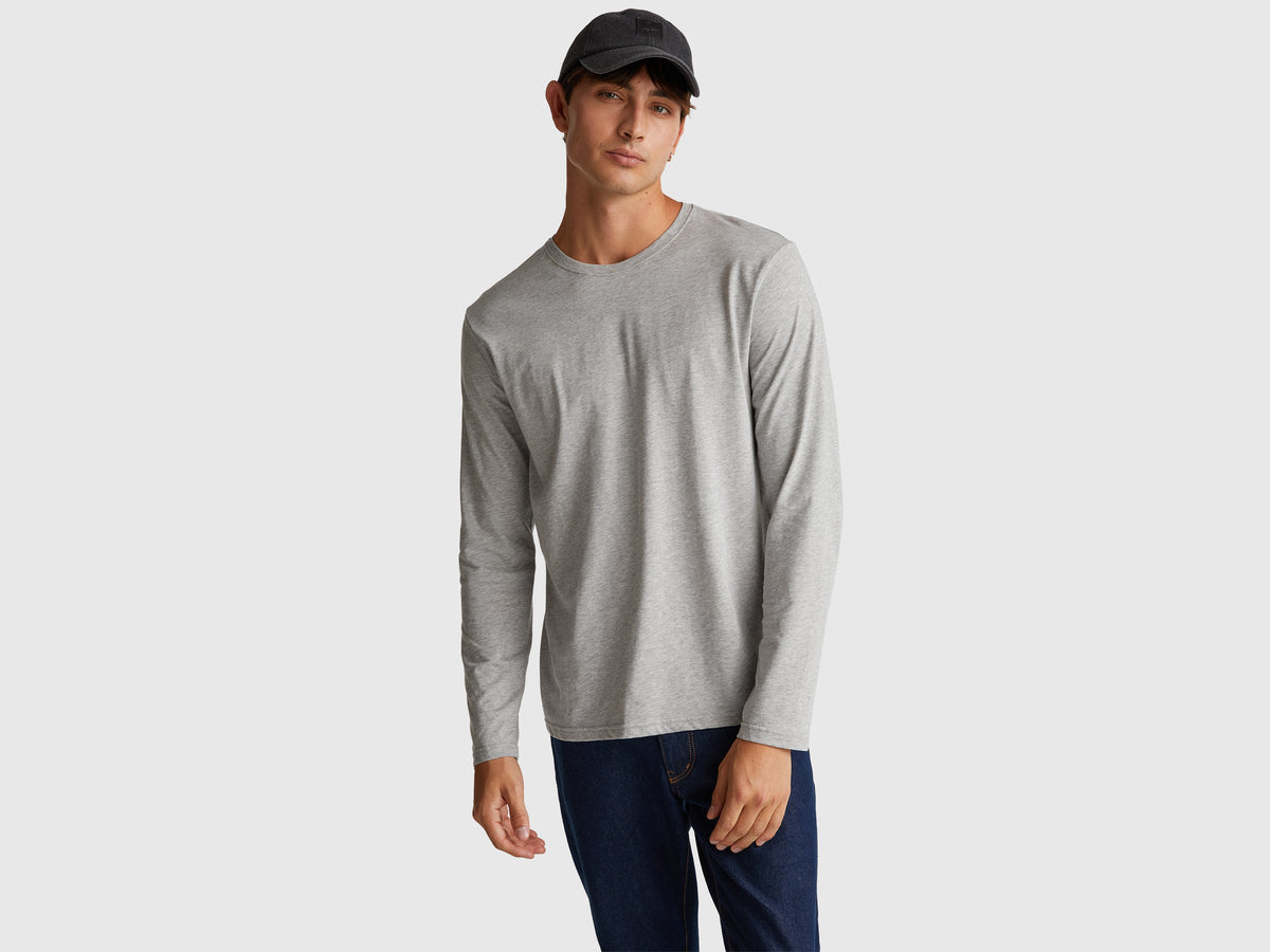 T-shirt a manica lunga in puro cotone