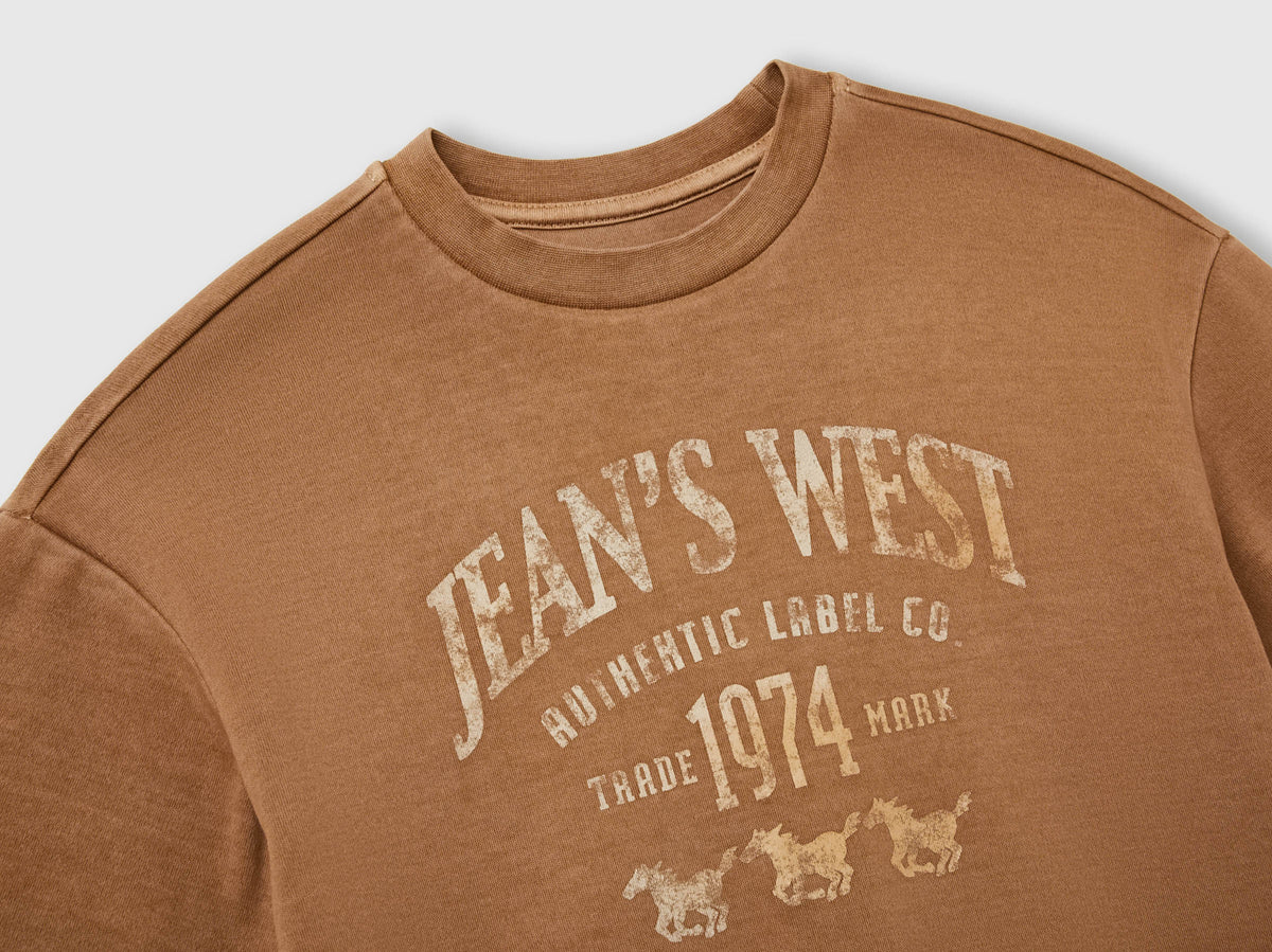 T-shirt lavaggio vintage con stampa western
